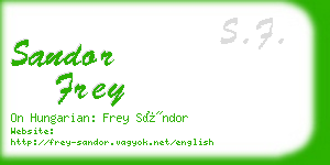 sandor frey business card